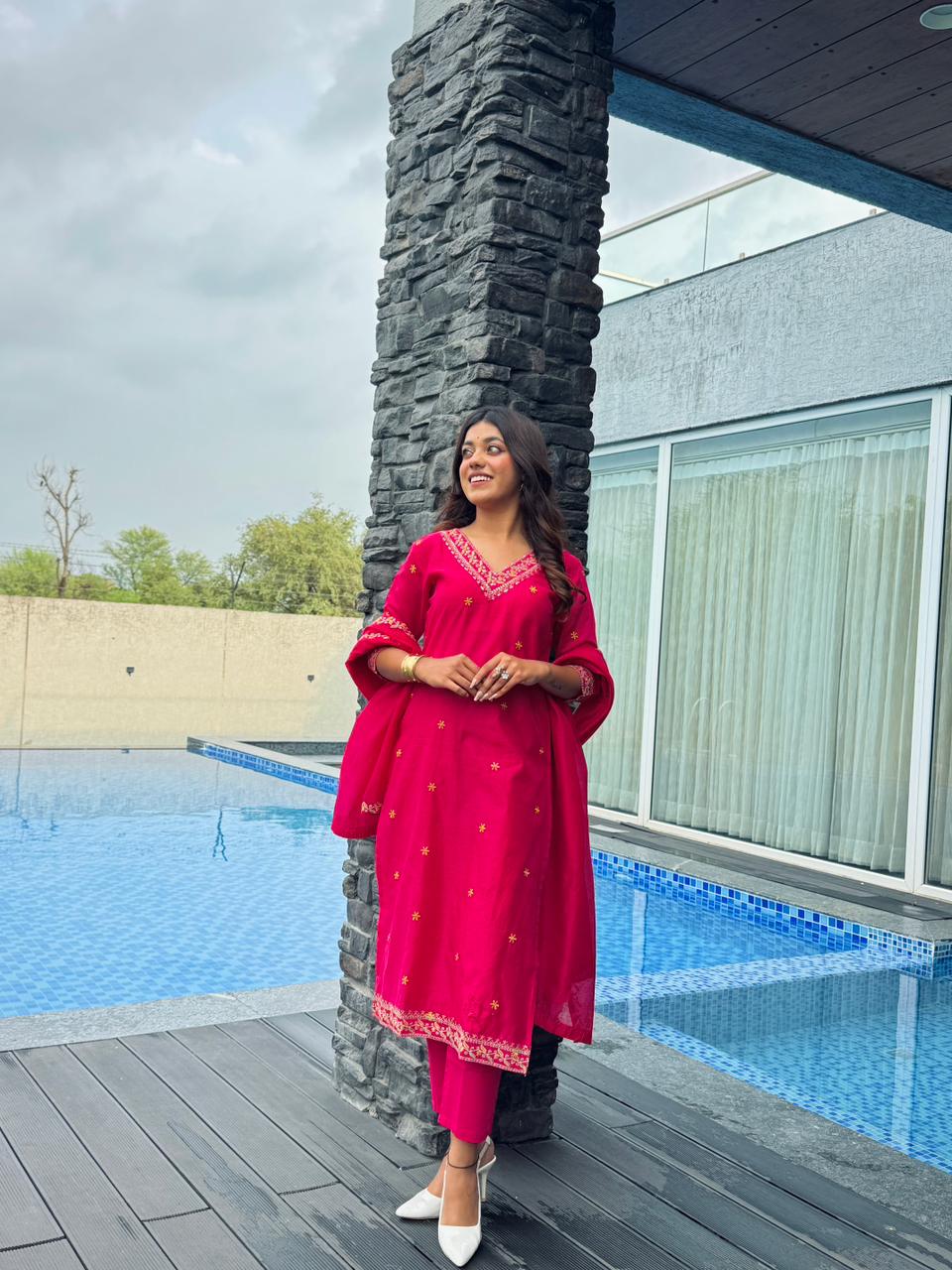 ✨ Elegant Chanderi Kurta Set with cotton lining 💖 Comfortable | Festive Perfect | Premium Look